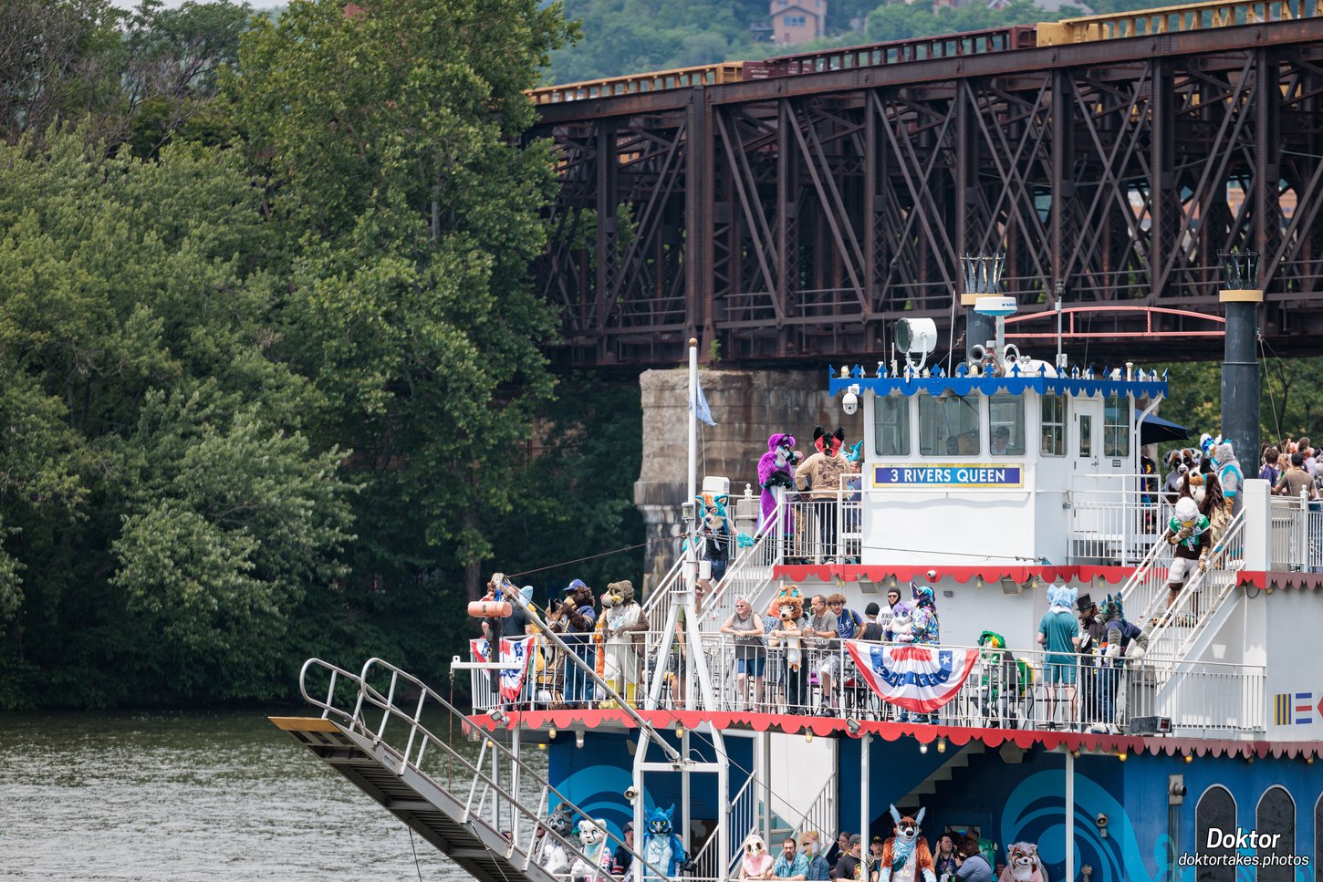 The Gateway Clipper Fleet's ship &quot;3 Rivers Queen&quot; with fursuiters on board.