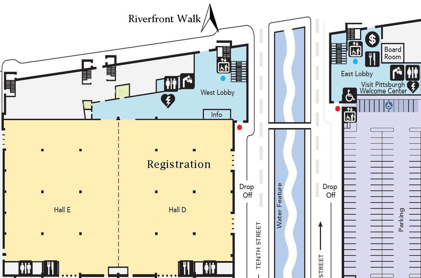 New location map for Anthrocon Registration. Please click the image for a larger view.